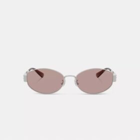 Gafas de sol ovaladas estrechas con herrajes metálicos