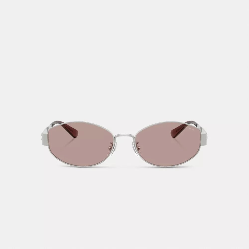 Gafas de sol ovaladas estrechas con herrajes metálicos