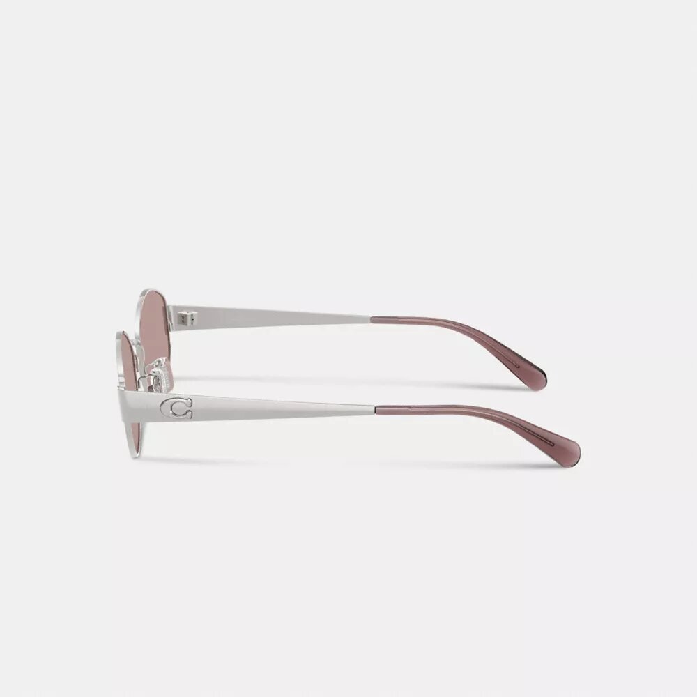 Gafas de sol ovaladas estrechas con herrajes metálicos