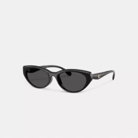 Gafas de sol ovaladas tipo «ojo de gato» con detalles dorados
