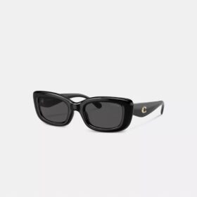 Gafas de sol rectangulares estrechas con herrajes «C»