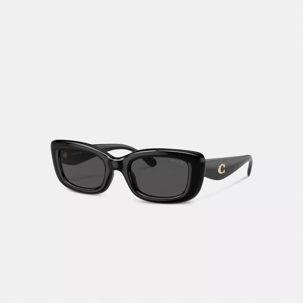 Gafas de sol rectangulares estrechas con herrajes «C»