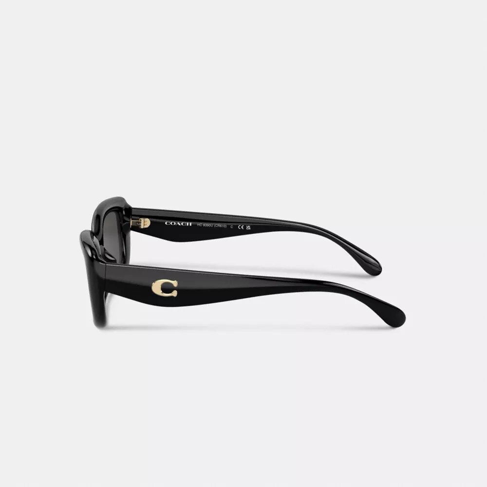 Gafas de sol rectangulares estrechas con herrajes «C»