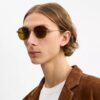 Gafas de sol redondas con etiqueta metálica