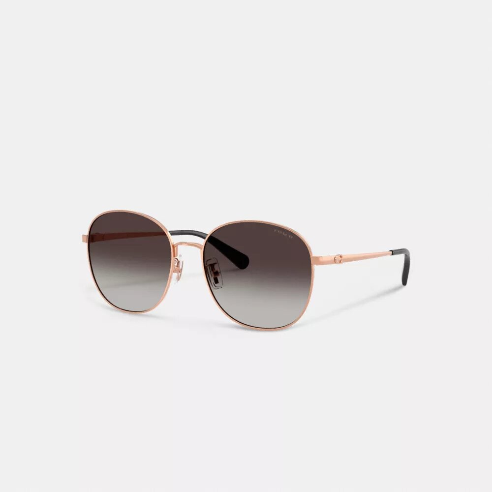 Gafas de sol redondas de metal con detalles dorados