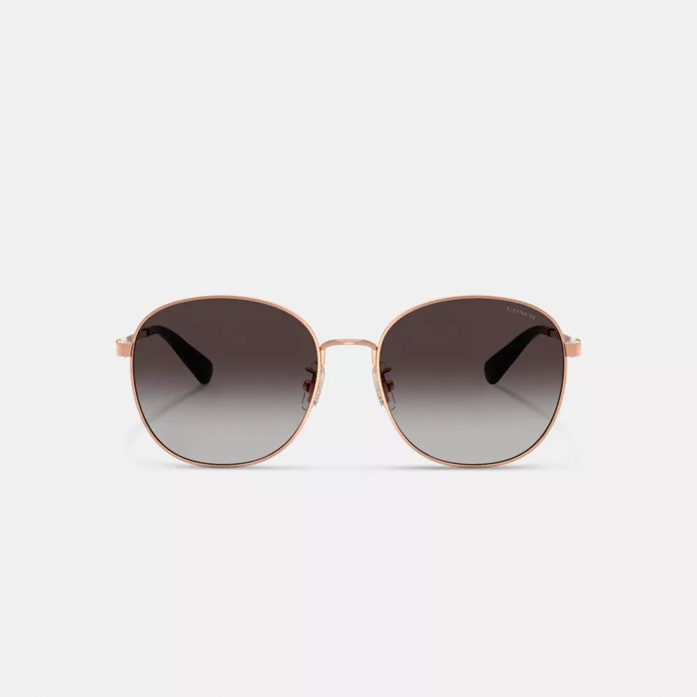 Gafas de sol redondas de metal con detalles dorados