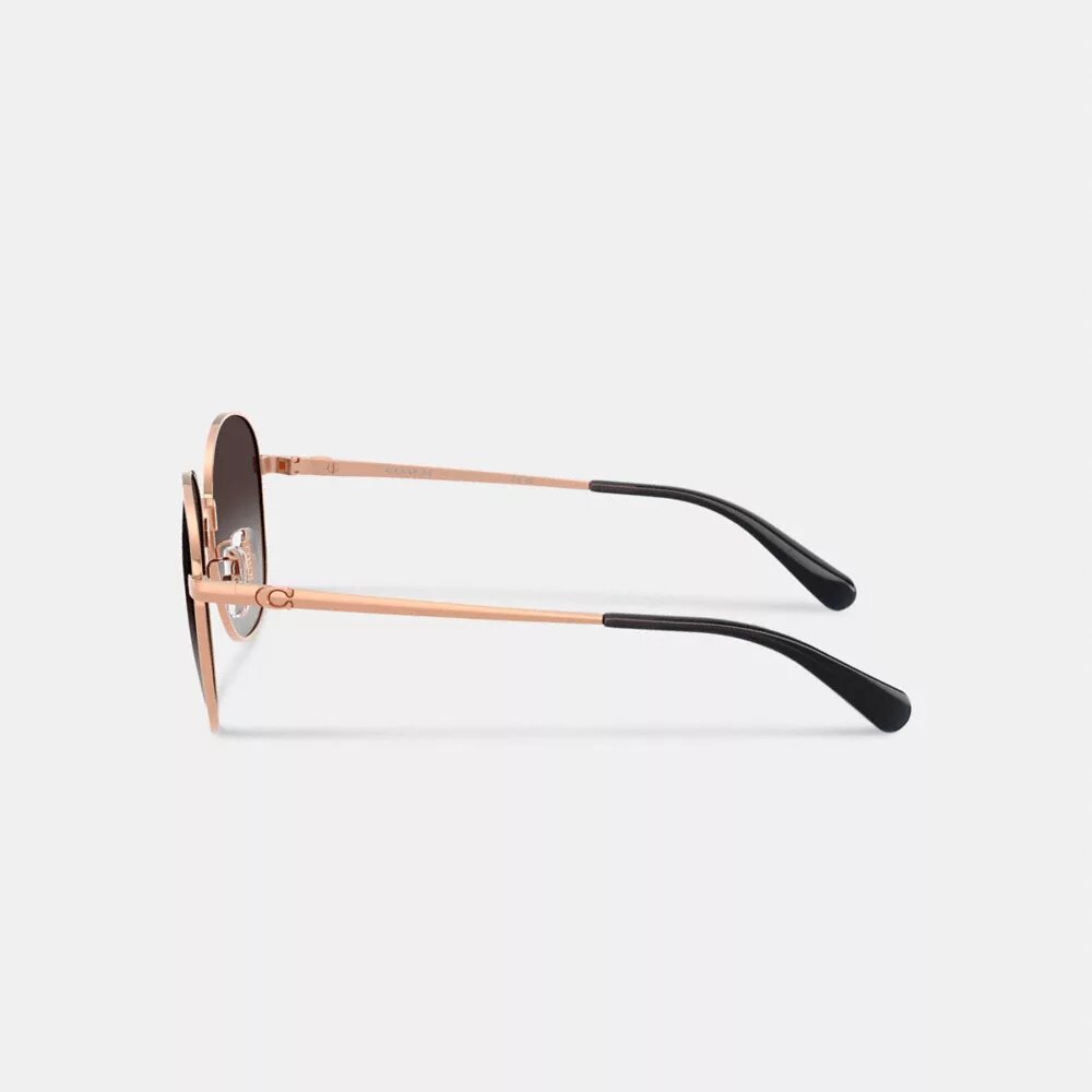 Gafas de sol redondas de metal con detalles dorados