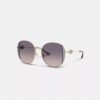 Gafas de sol redondas de metal con motivo de Horse and Carriage