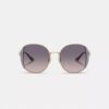 Gafas de sol redondas de metal con motivo de Horse and Carriage