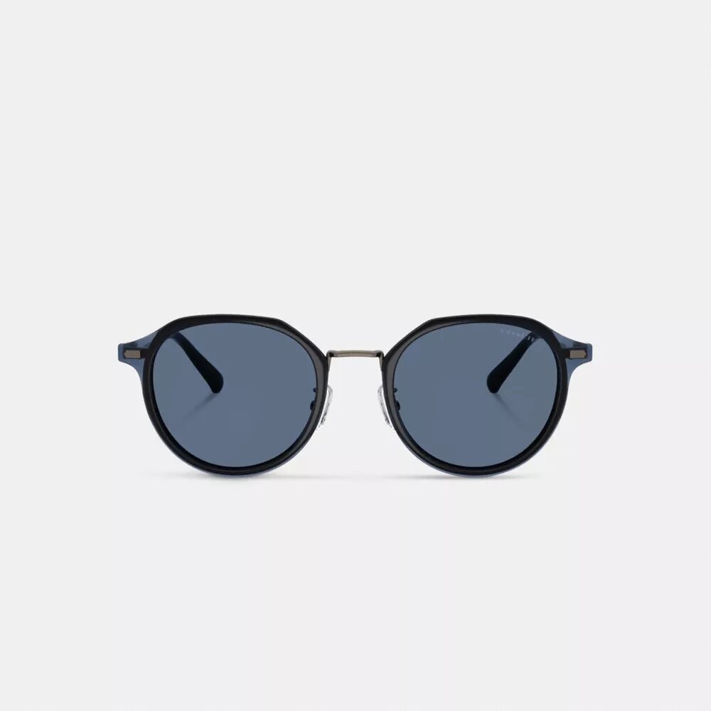 Gafas de sol redondas de metal texturizado