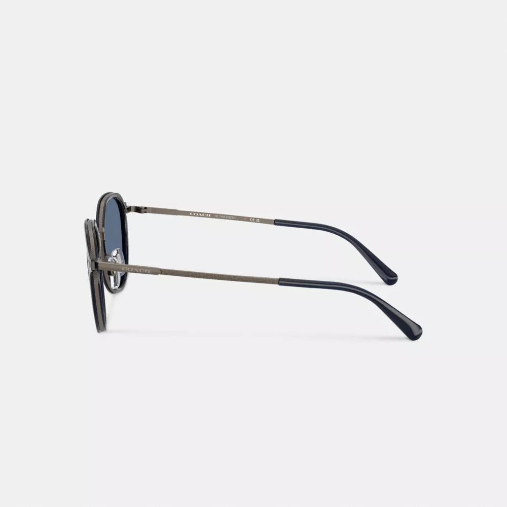 Gafas de sol redondas de metal texturizado