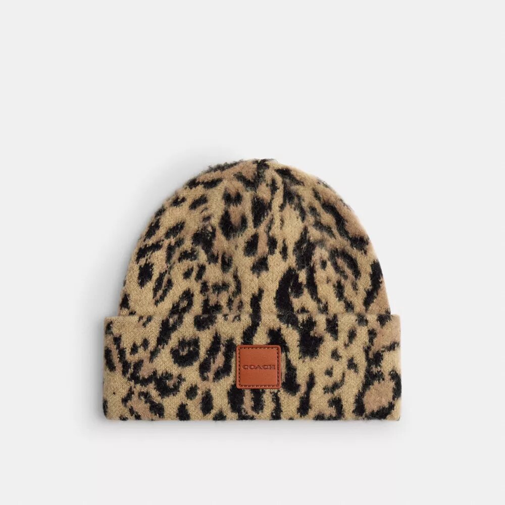 Gorro con estampado de leopardo