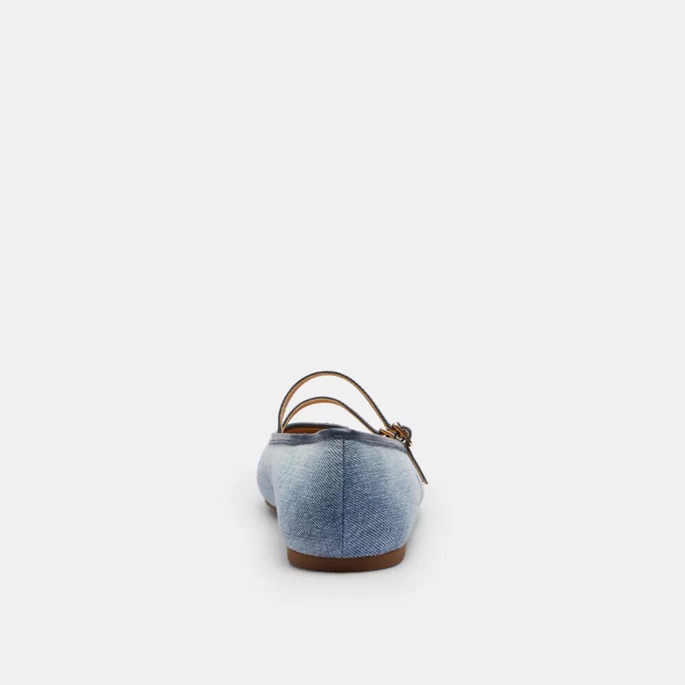 Merceditas con doble hebilla en denim desgastado