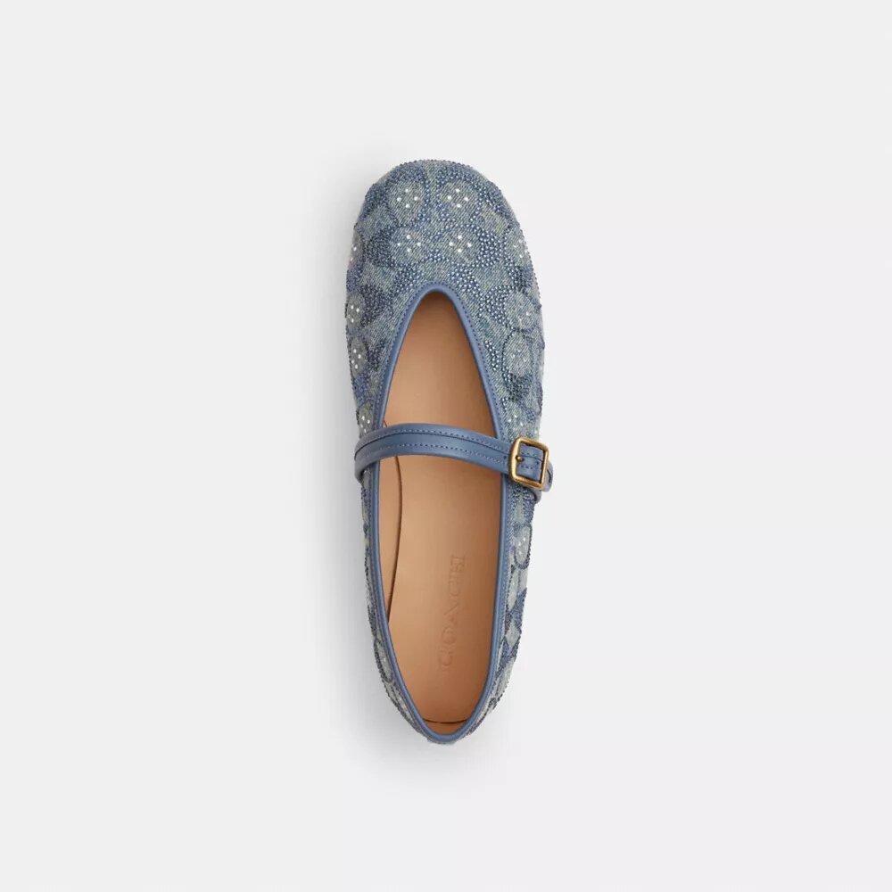 Merceditas en denim con cristales