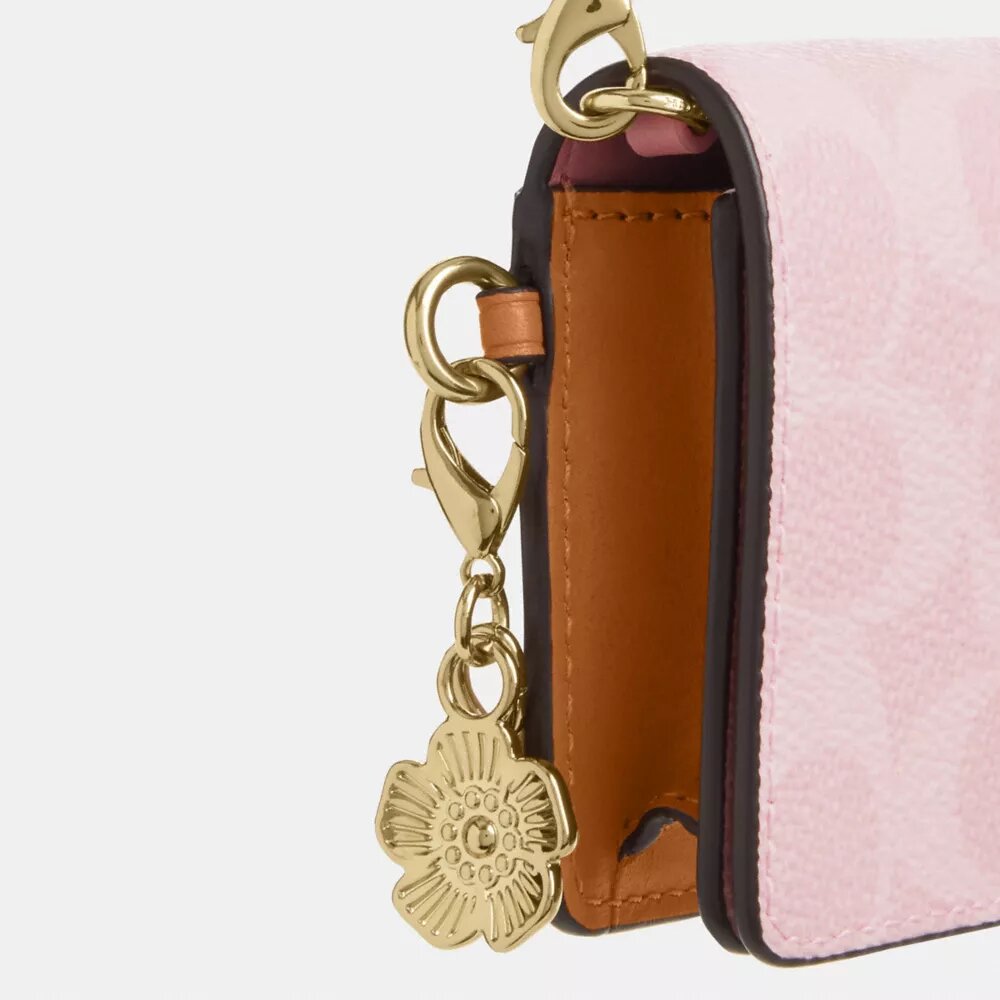 Mini cartera con cadena en Signature Canvas con Charms