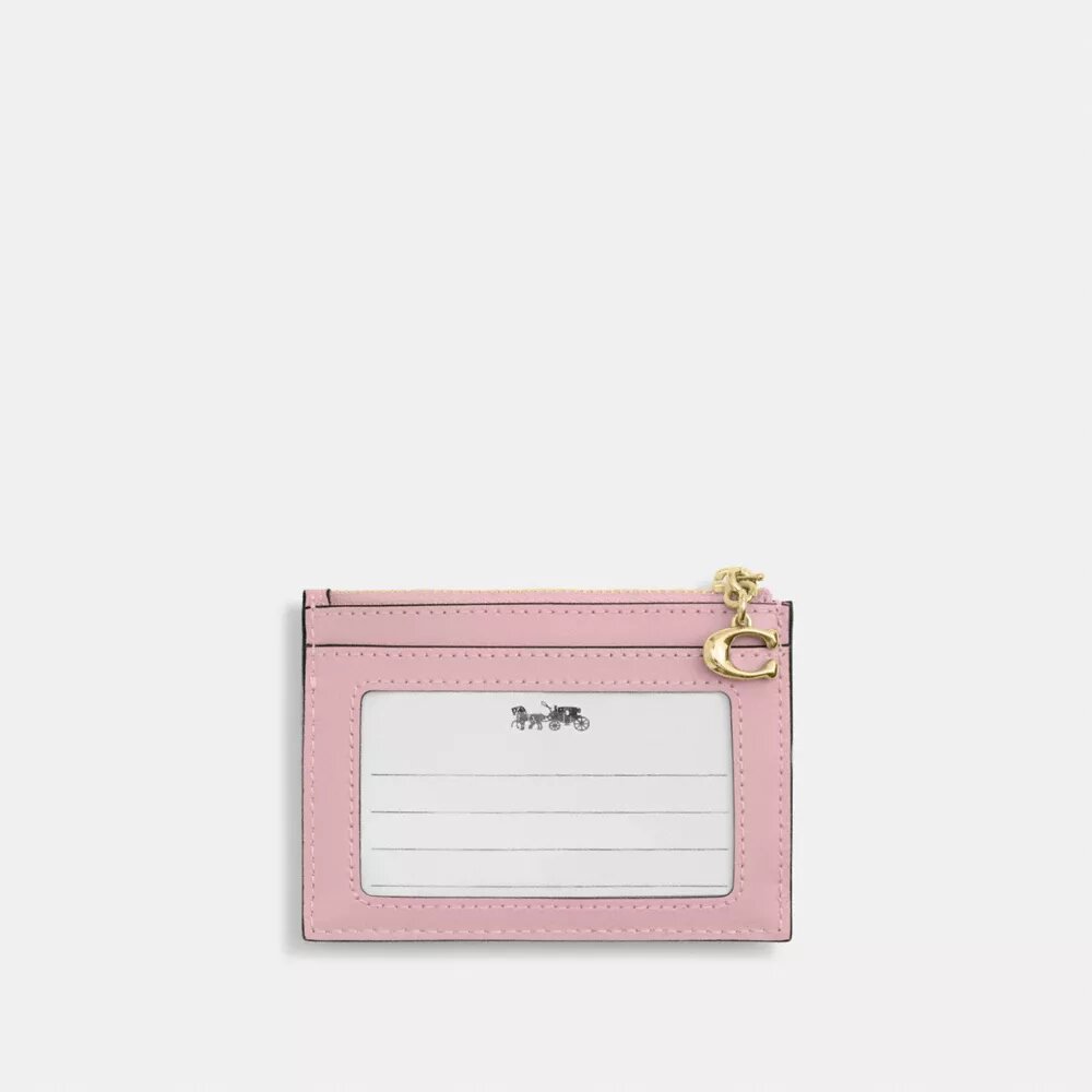 Mini cartera delgada para DNI en denim desgastado con acolchado y Charms