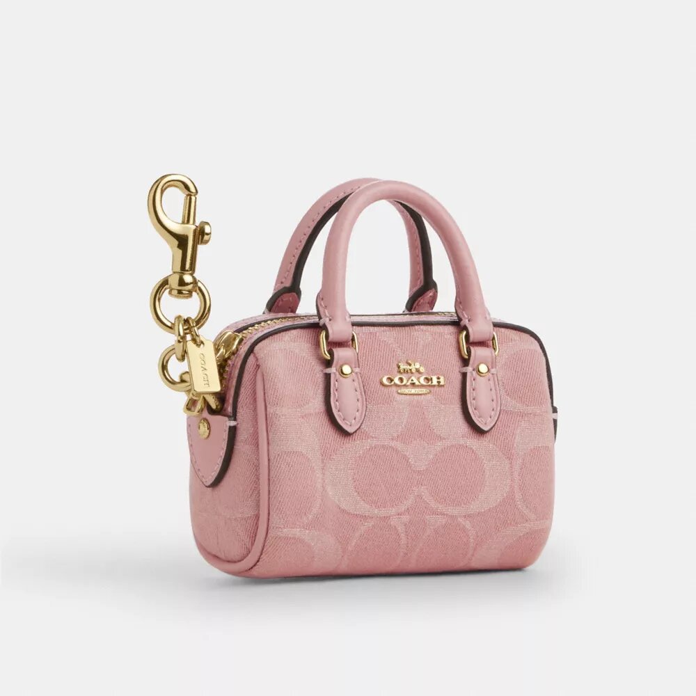 Mini colgante para bolsos Rowan en denim exclusivo