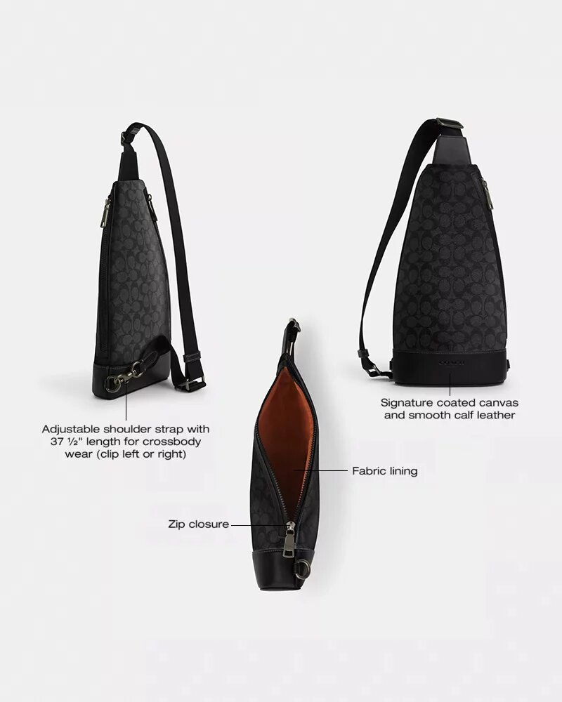 Mochila bandolera Dominic en Signature Canvas