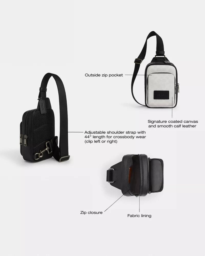 Mochila bandolera Racer en Signature Canvas