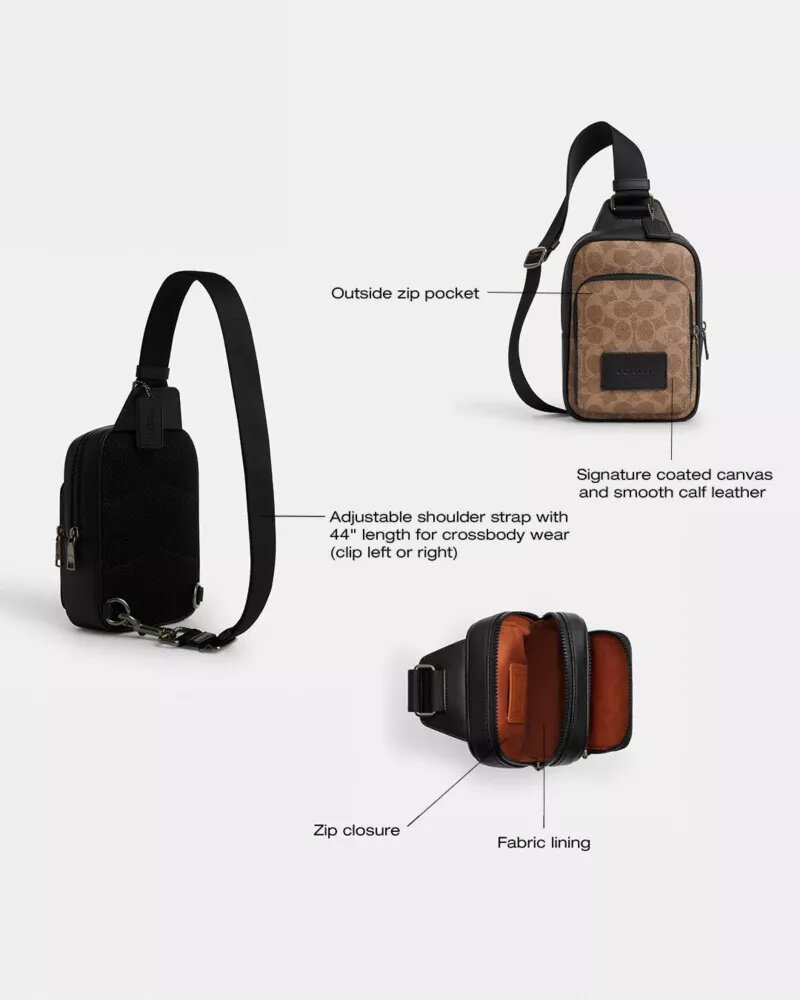 Mochila bandolera Racer en Signature Canvas