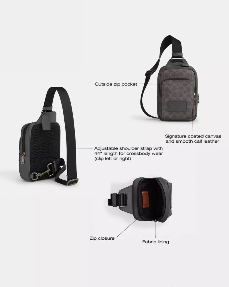Mochila bandolera Racer en Signature Canvas