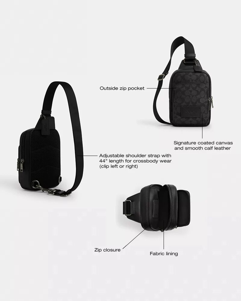 Mochila bandolera Racer en Signature Canvas
