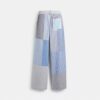 Pantalones a rayas con patchwork