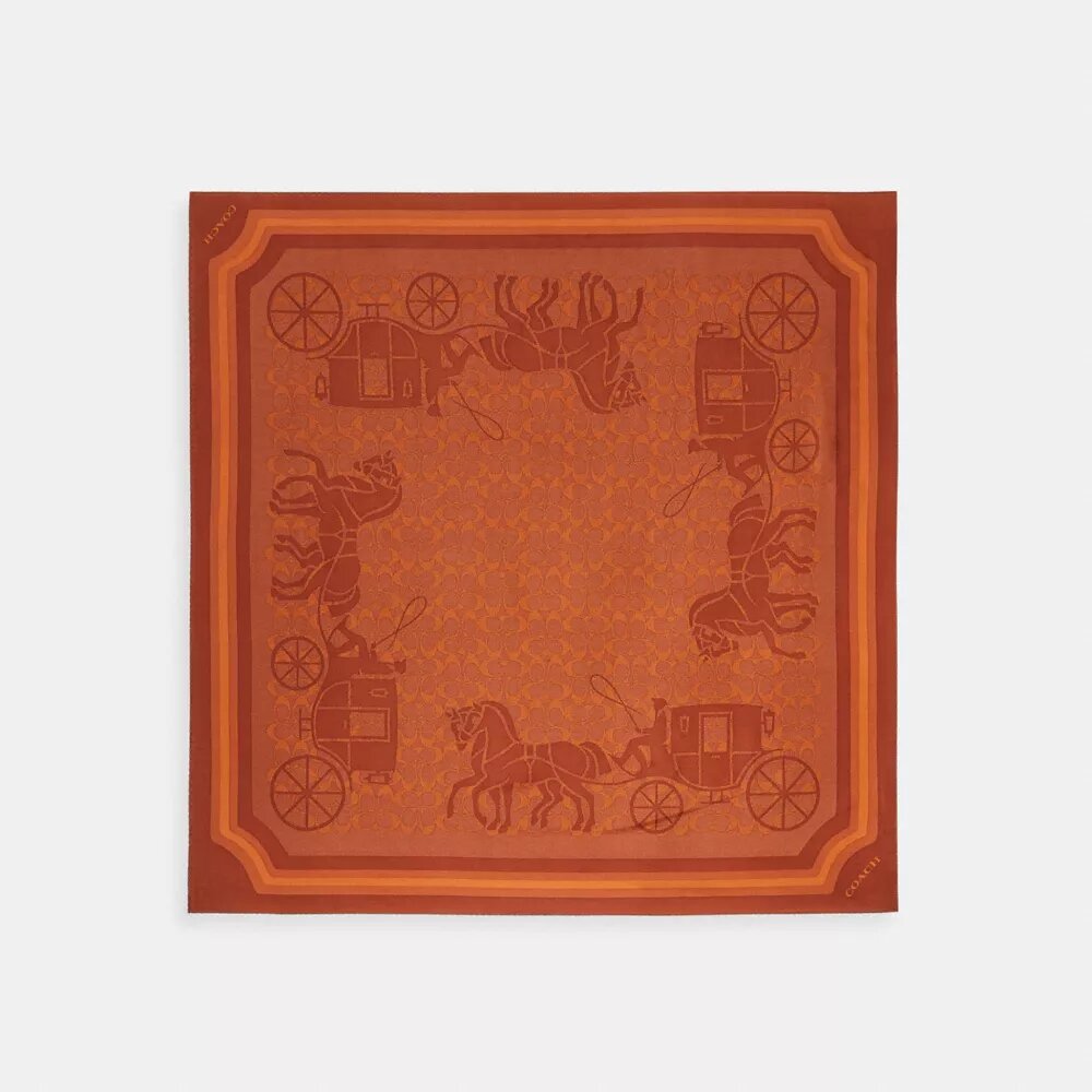 Pañuelo cuadrado de seda con el estampado emblemático de Horse and Carriage