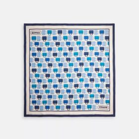 Pañuelo cuadrado de seda con estampado de bolso «Trompe L'oeil»