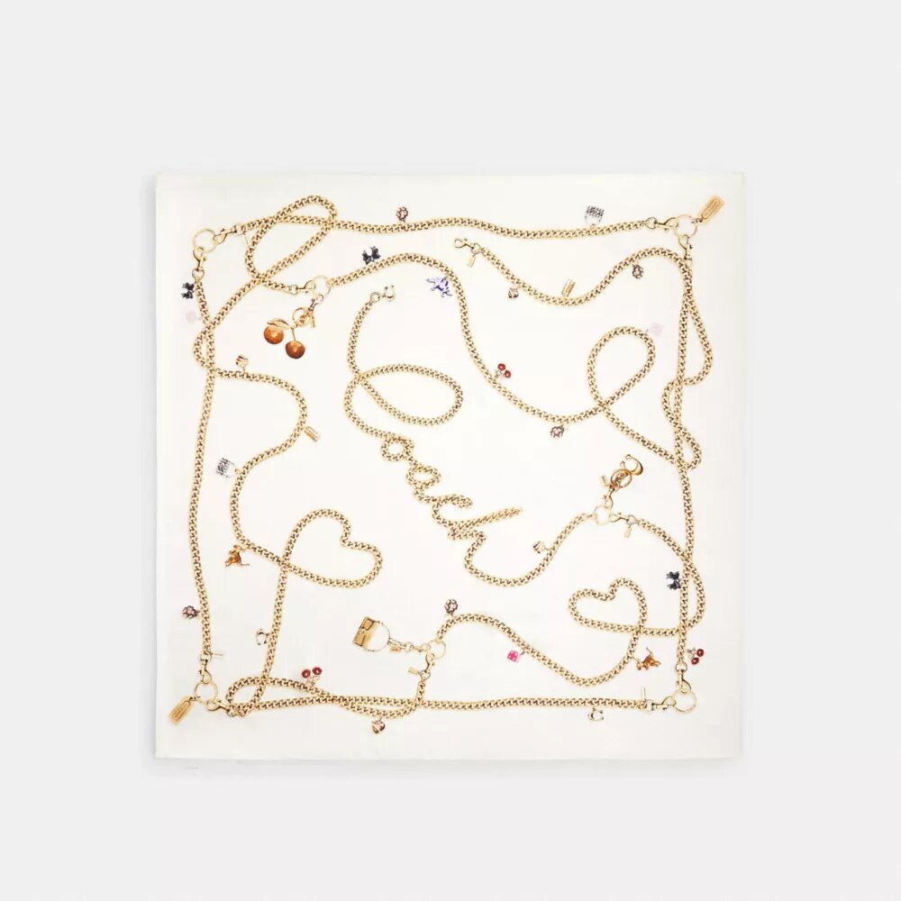 Pañuelo cuadrado de seda con estampado de Charms