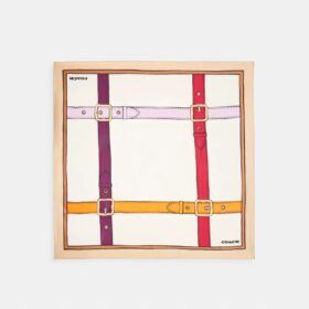 Pañuelo cuadrado de seda con estampado de cinturón «trompe l’oeil»