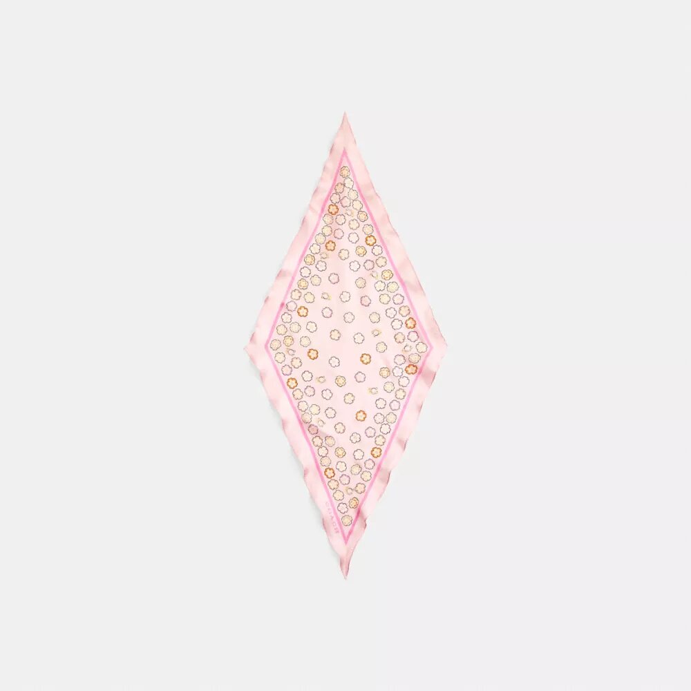 Pañuelo de seda con estampado de rosas de té en cascada