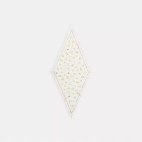 Pañuelo de seda con estampado floral y rombos