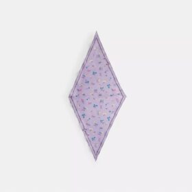 Pañuelo de seda con estampado floral y rombos