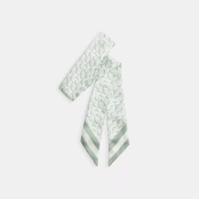 Pañuelo estrecho de seda con estampado exclusivo