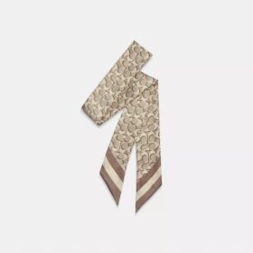 Pañuelo estrecho de seda con estampado exclusivo