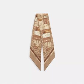 Pañuelo fino de seda con estampado de bolsos Tabby apilados