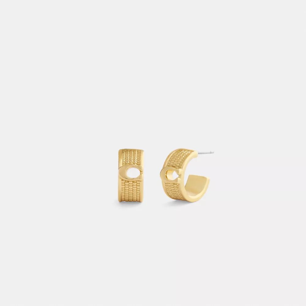 Pendientes de aro pequeños con textura y diseño característico