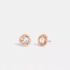 Pendientes de botón «Halo Tea Rose»