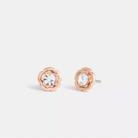Pendientes de botón «Halo Tea Rose»