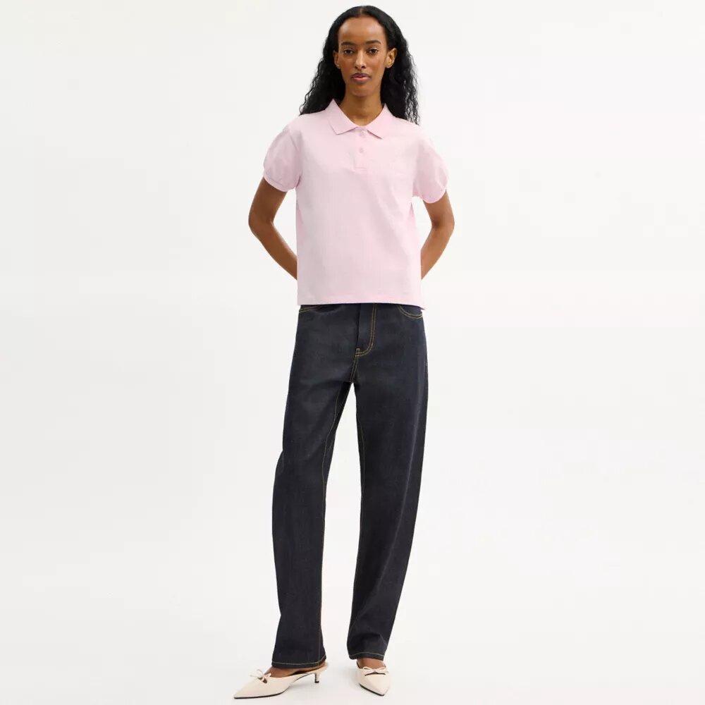 Polos encogidos con el logotipo «Coach Script» en algodón orgánico