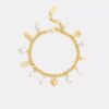 Pulsera con Charms de perlas y corazones