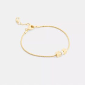 Pulsera de perlas cúbicas con rondelles