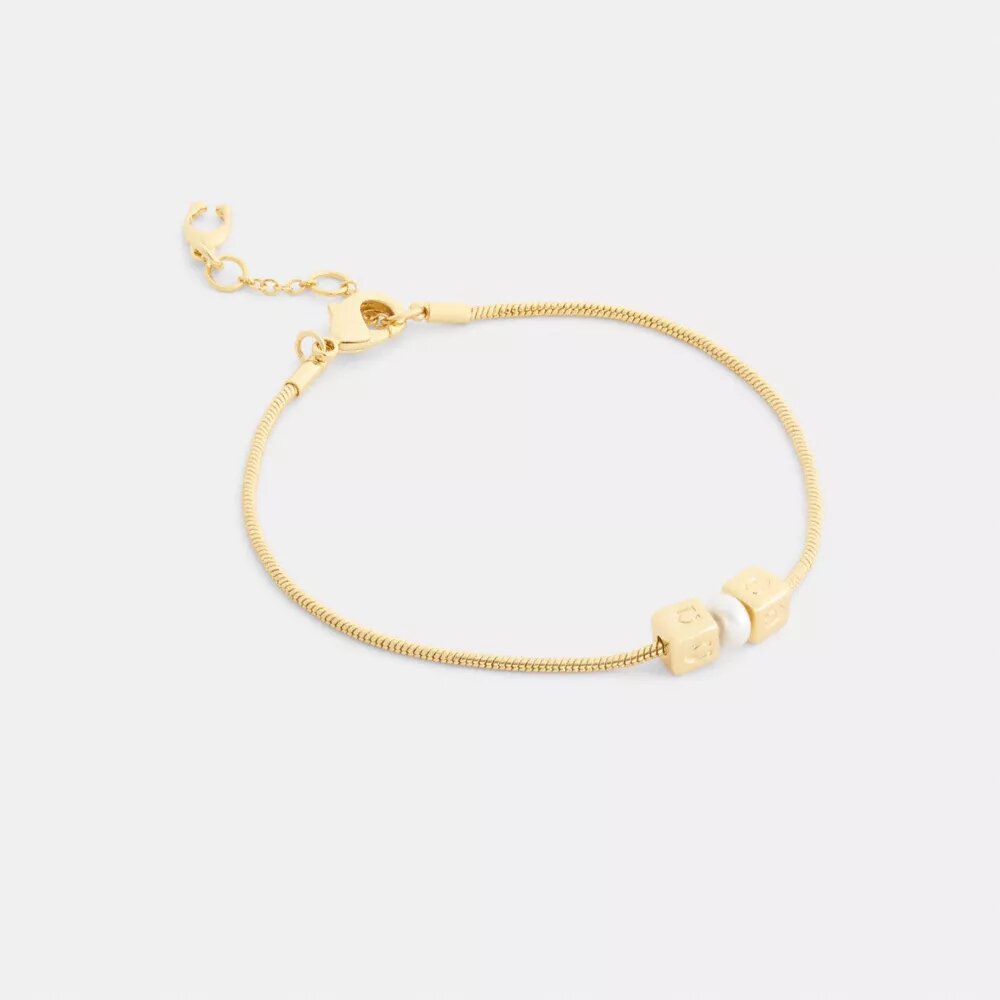 Pulsera de perlas cúbicas con rondelles
