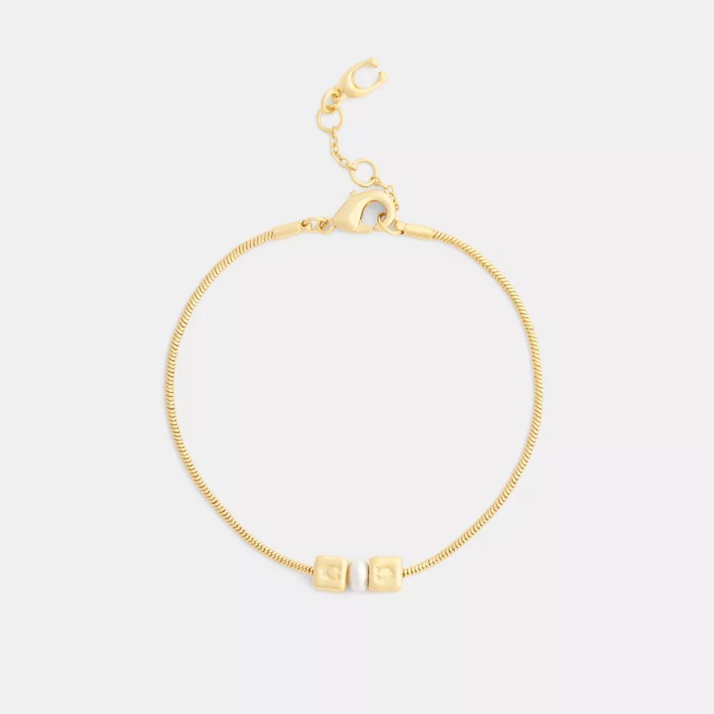 Pulsera de perlas cúbicas con rondelles