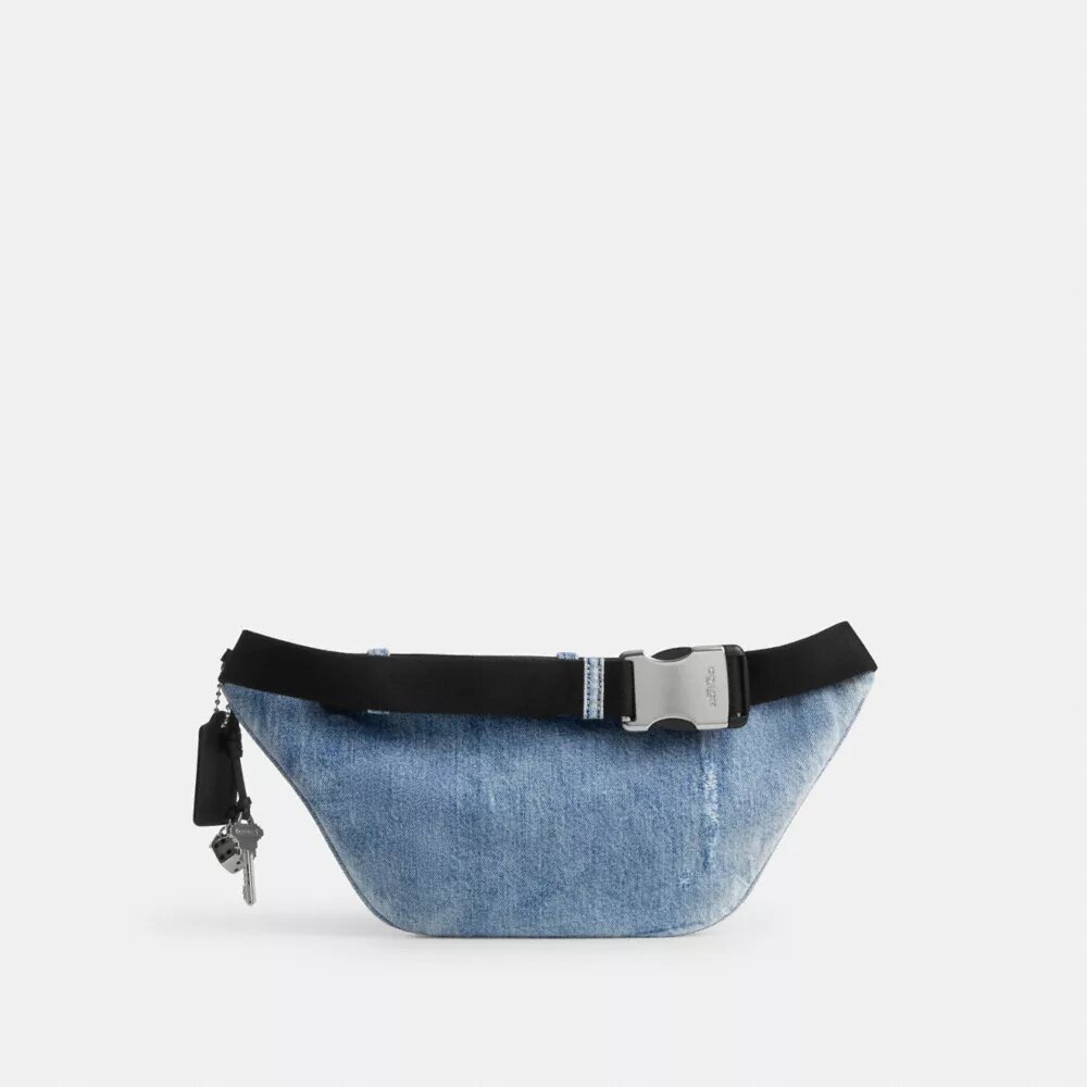 Riñonera Travis 35 en denim desgastado con Charms