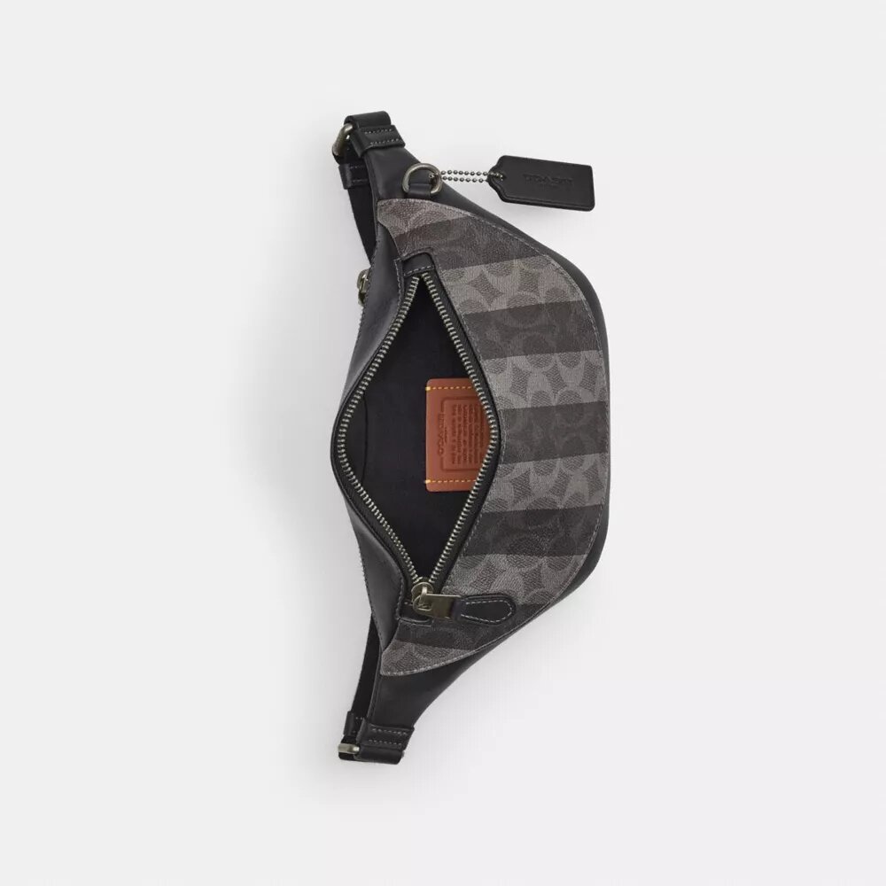 Riñonera Warren Mini en Signature Canvas a rayas