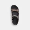 Sandalia de doble correa en jacquard exclusivo
