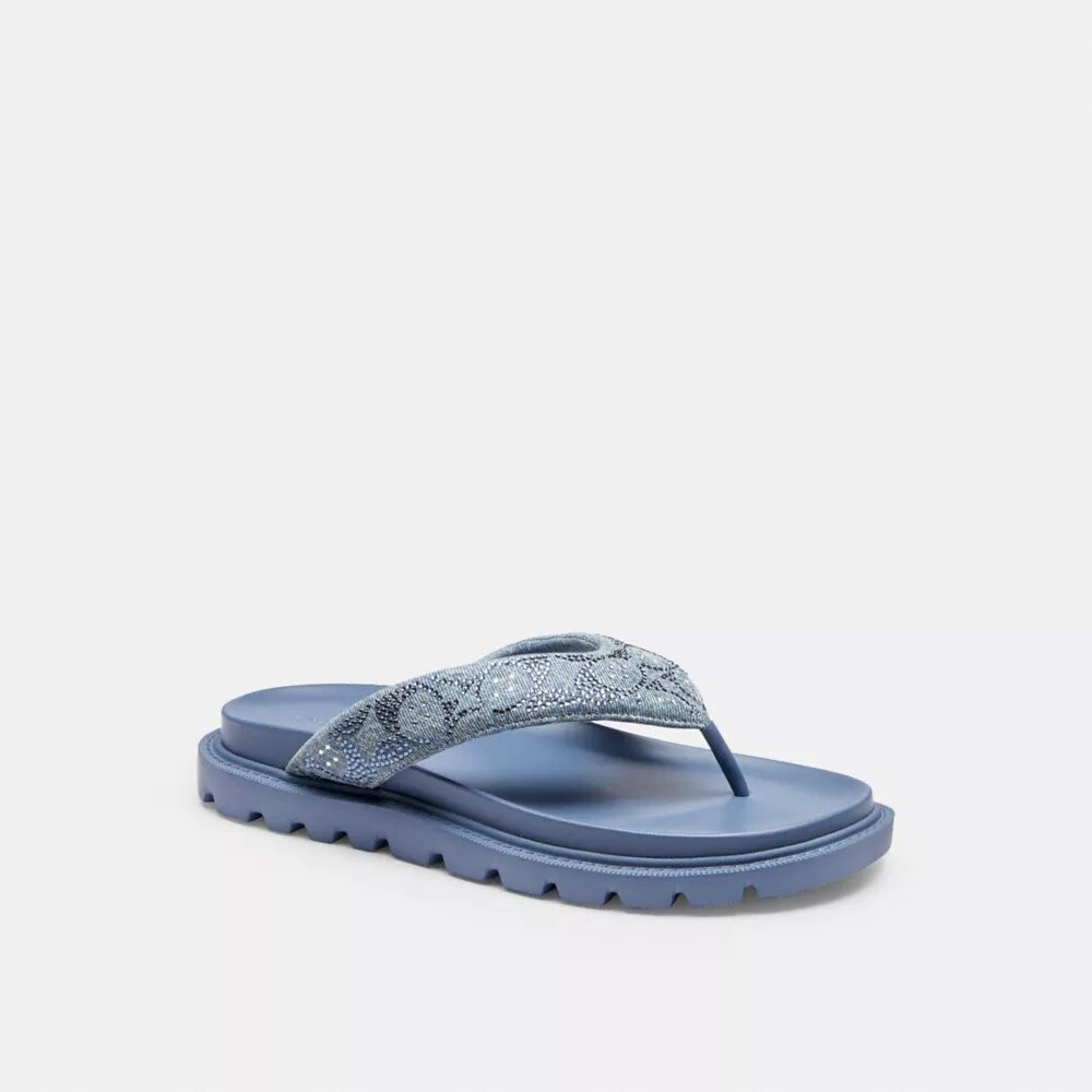 Sandalias Brynn en denim exclusivo con cristales