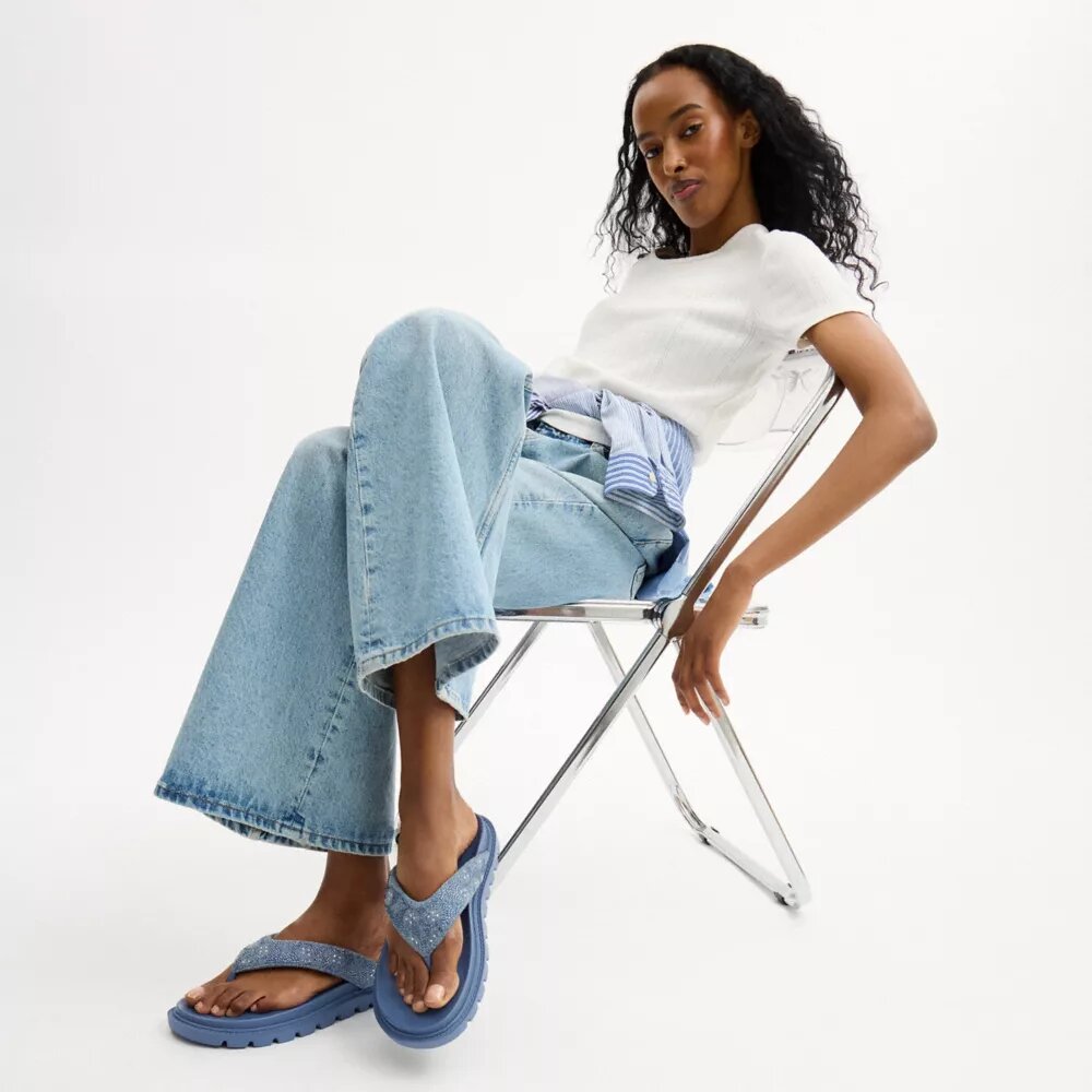 Sandalias Brynn en denim exclusivo con cristales